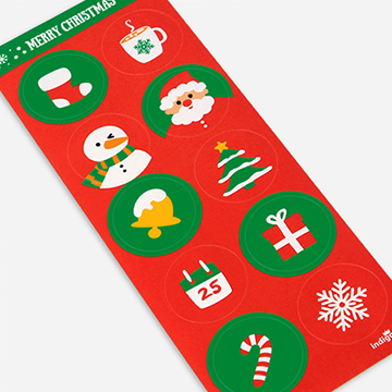 크리스마스 심플 아이콘 스티커(10매x1장)